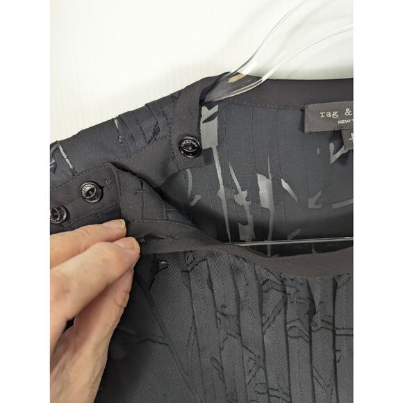 Rag & Bone Rubie Silk Blend Floral Burnout Long Sleeve Black Mini Dress Medium - Picture 9 of 13